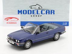BMW 325i (E30) convertible Año de construcción 1985 azul metálico 1:18 Model Car Group