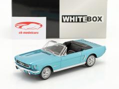 Ford Mustang Convertible Ano de construção 1965 turquesa metálico 1:24 WhiteBox