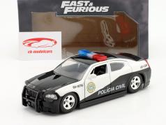 Dodge Charger Policia Civil Ano de construção 2006 Fast & Furious 1:24 Jada Toys