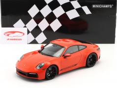 Porsche 911 (992) Carrera 4S Год постройки 2019 lava апельсин 1:18 Minichamps