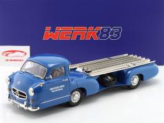 Mercedes-Benz 赛车运输车 那 蓝色 想知道 建设年份 1955 蓝色的 1:18 WERK83