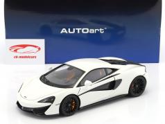 McLaren 570S Byggeår 2016 hvid Med sort fælge 1:18 AUTOart