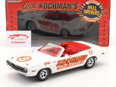 Dodge Challenger convertibile Kochman Anno di costruzione 1970 Bianco / arancia 1:18 Greenlight