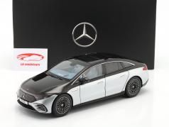 Mercedes-Benz EQS (V297) 2022 Avec lumière noir obsidienne / argent de haute technologie 1:18 NZG