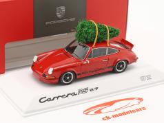 Porsche 911 Carrera RS 2.7 Insieme a albero di Natale rosso 1:43 Spark