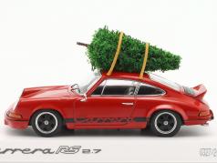 Porsche 911 Carrera RS 2.7 と クリスマスツリー 赤 1:43 Spark