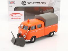 Volkswagen VW T1 (Taper 2) chasse-neige autobus à plateau Avec Des plans orange 1:24 MotorMax