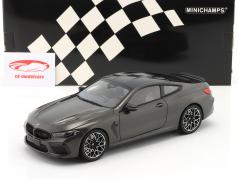 BMW 8 Series M8 Coupe (F92) ano de construção 2020 Cinza metálico 1:18 Minichamps