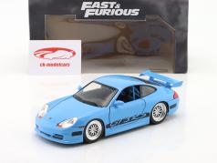Brian's Porsche 911 (996) GT3 RS Fast and Furious 5 (2011) bleu 1:24 Jada Toys