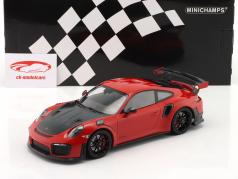 Porsche 911 (991 II) GT2 RS 2018 karmijn / zwart velgen 1:18 Minichamps