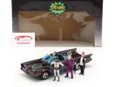 Batmobil Serie: "Batman" con caratteri Batman, Joker, Robin, pinguino 1:24 Jada Toys