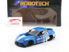 Toyota Supra MK5 TV series robotech met figuur Max Sterling blauw 1:24 Jada Toys