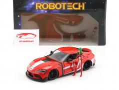 Toyota Supra MK5 serie TV robottech con figura Miriya Sterling rosso 1:24 Jada Toys