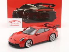 Porsche 911 (992) GT3 2021 guardie rosso / argento cerchi 1:18 Minichamps