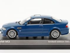 BMW M3 Coupé (E46) year 2001 laguna seca blue 1:43 Minichamps