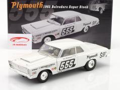 Plymouth Belvedere Super Stock 1965 #555 Bianco 1:18 GMP