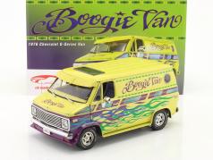 Chevrolet G-Series Boogie Van year 1976 yellow with decor 1:18 GMP