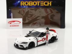 Toyota Supra 2020 com figura Rick Hunter séries de TV Robotech 1:24 Jada Toys