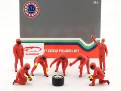 Formel 1 Pit Crew Figuren-Set #3 Team Rot 1:18 American Diorama