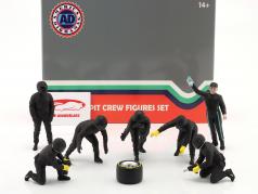 Formel 1 Pit Crew Figuren-Set #3 Team Schwarz 1:18 American Diorama