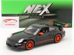 Porsche 911 (997) GT3 RS Negro / Naranja 1:18 Welly