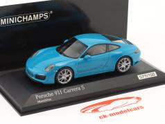 Porsche 911 (991.2) Carrera S Bouwjaar 2018 Miami blauw 1:43 Minichamps