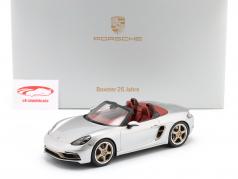 Porsche Boxster 25 Anni (982) Anno di costruzione 2021 Argento GT metallizzato 1:18 Spark