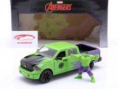 Dodge Ram 1500 Bouwjaar 2014 met figuur Hulk 1:24 Jada Toys