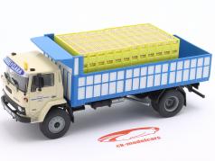 Ebro P260 Caminhão transporte de bebidas ano de construção 1976 branco / azul 1:43 Altaya