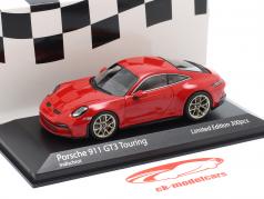 Porsche 911 (992) GT3 Touring 2021 印度红 / 金的 轮辋 1:43 Minichamps