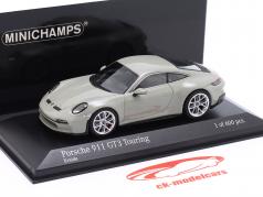 Porsche 911 (992) GT3 ツーリング 2021 チョーク / 銀 リム 1:43 Minichamps