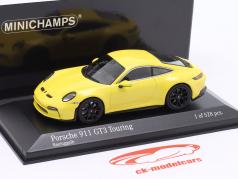 Porsche 911 (992) GT3 Touring 2021 racing jaune / noir jantes 1:43 Minichamps