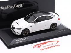BMW M2 CS (F87) year 2020 white / golden rims 1:43 Minichamps