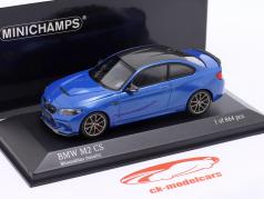 BMW M2 CS (F87) 2020 Мизано синий металлический / золотой автомобильные диски 1:43 Minichamps