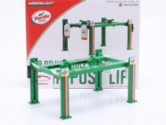 Adjustable four-post lift Turtle Wax green / white / red 1:18 Greenlight