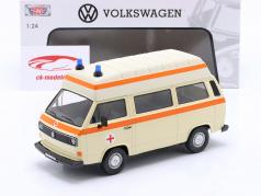 Volkswagen VW T3 (Type 2) High Roof Ambulance cream yellow 1:24 MotorMax