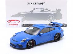 Porsche 911 (991 II) GT3 Année de construction 2018 bleu 1:18 Minichamps