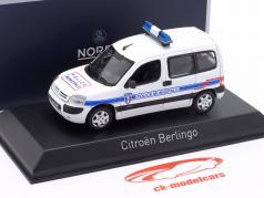 Citroen Berlingo Police Municipale Bouwjaar 2007 wit / blauw 1:43 Norev