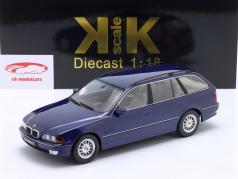 BMW 530d (E39) Touring Bouwjaar 1997 blauw metalen 1:18 KK-Scale