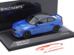 BMW M2 CS (F87) 2020 米萨诺蓝 / 黑色的 轮辋 1:43 Minichamps