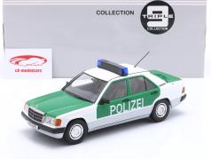 Mercedes-Benz 190 (W201) politi Tyskland 1993 grøn / hvid 1:18 Triple9