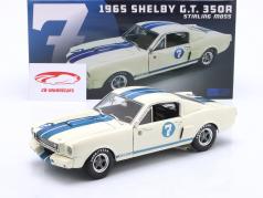 Shelby GT350R 1965 #7 Stirling Moss 白色的 / 蓝色的 1:18 GMP