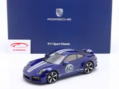 Porsche 911 (992) Sport Classic 2022 enzianblau metallic 1:18 Spark