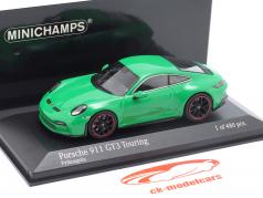 Porsche 911 (992) GT3 Touring 2021 зеленый питон / черный автомобильные диски 1:43 Minichamps