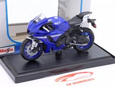 Yamaha YZF-R1 Année de construction 2021 bleu / noir / argent 1:18 Maisto