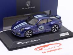 Porsche 911 (992) Sport Classic Año de construcción 2022 azul genciana 1:43 Spark