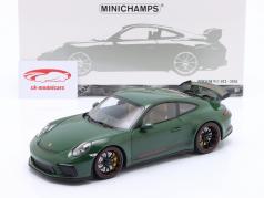 Porsche 911 (991 II) GT3 Année de construction 2017 vert foncé 1:18 Minichamps