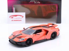 Pink Slips Ford GT 2017 橙子 金属的 1:24 Jada Toys