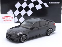 BMW M3 (G80) ano de construção 2020 Cinza metálico 1:18 Minichamps