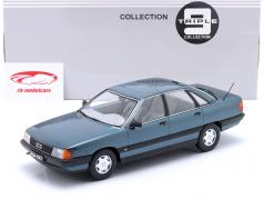 Audi 100 C3 Anno di costruzione 1989 lago blu verde metallico 1:18 Triple9